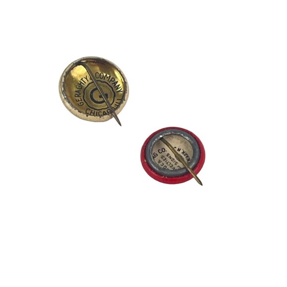 Vintage Red Cross "I Serve" & Red Button Pins - 1 Inch Diameter - Picture 4 of 5